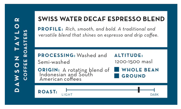 Swiss Water Decaf Espresso Blend - Image 3